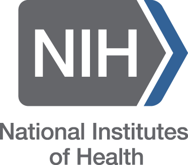 A green and blue logo for the national institutes of health.